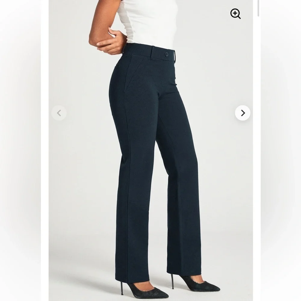 Betabrand Classic Dress Pant Yoga Pant | Straight (Navy)